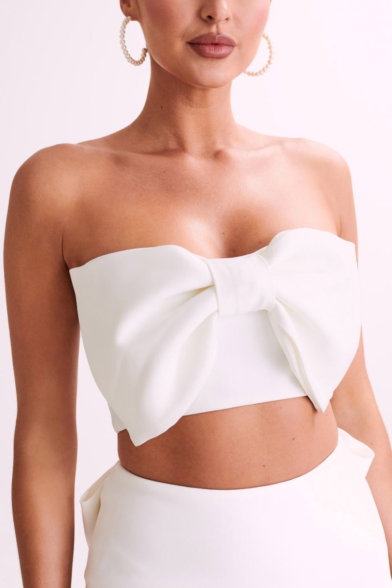 Meshiki Katie Bow Crop Blancas | UMOD6552