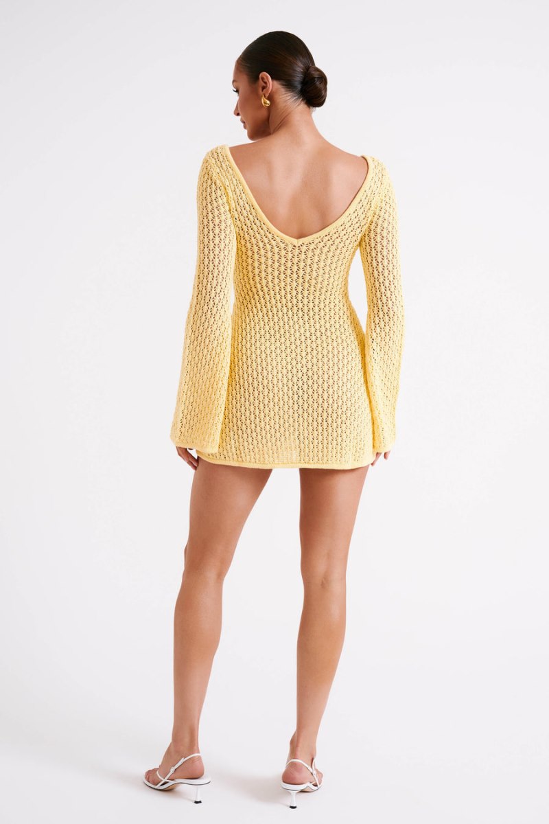 Meshiki Kayleigh Crochet Knit Limón | YEOE2607