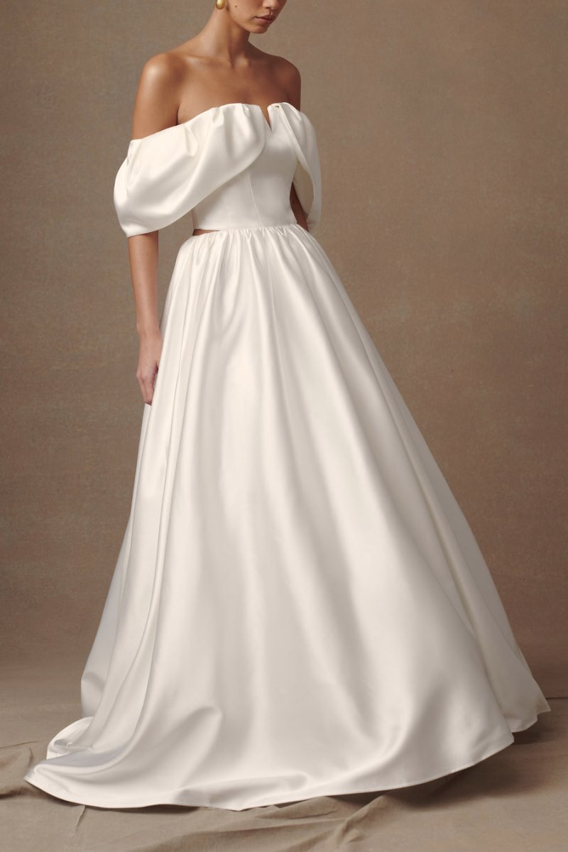 Meshiki Kelsey Satin Maxi Blancas | LXBG0324