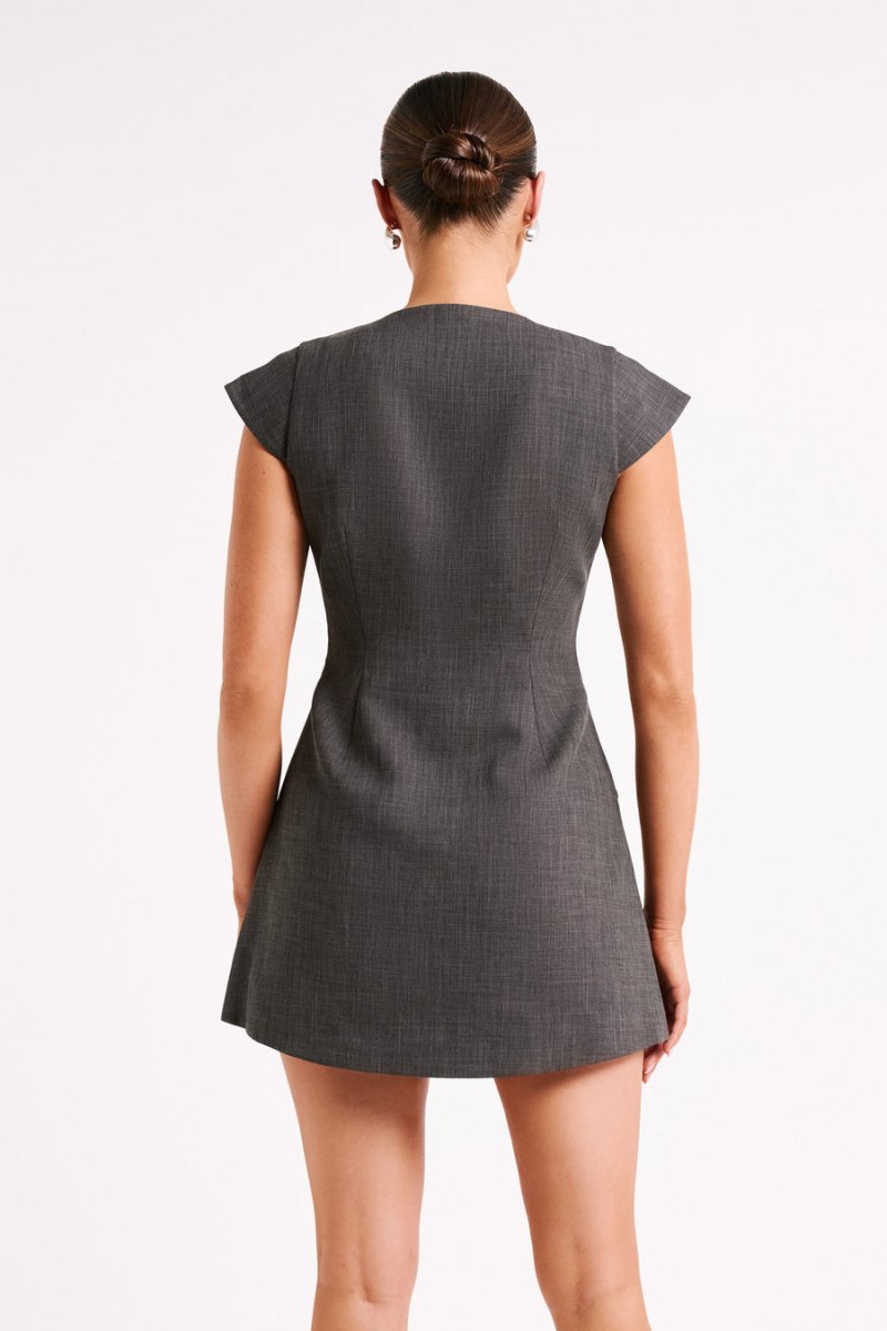 Meshiki Kiernan Textured Sleeveless Blazer Gris Oscuro | QIAY6364