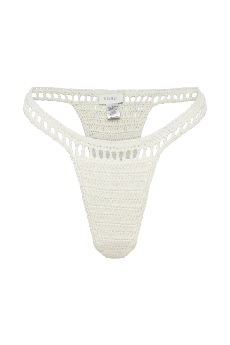 Meshiki Korina Crochet Bikini Bottom Blancas | FQRT1196