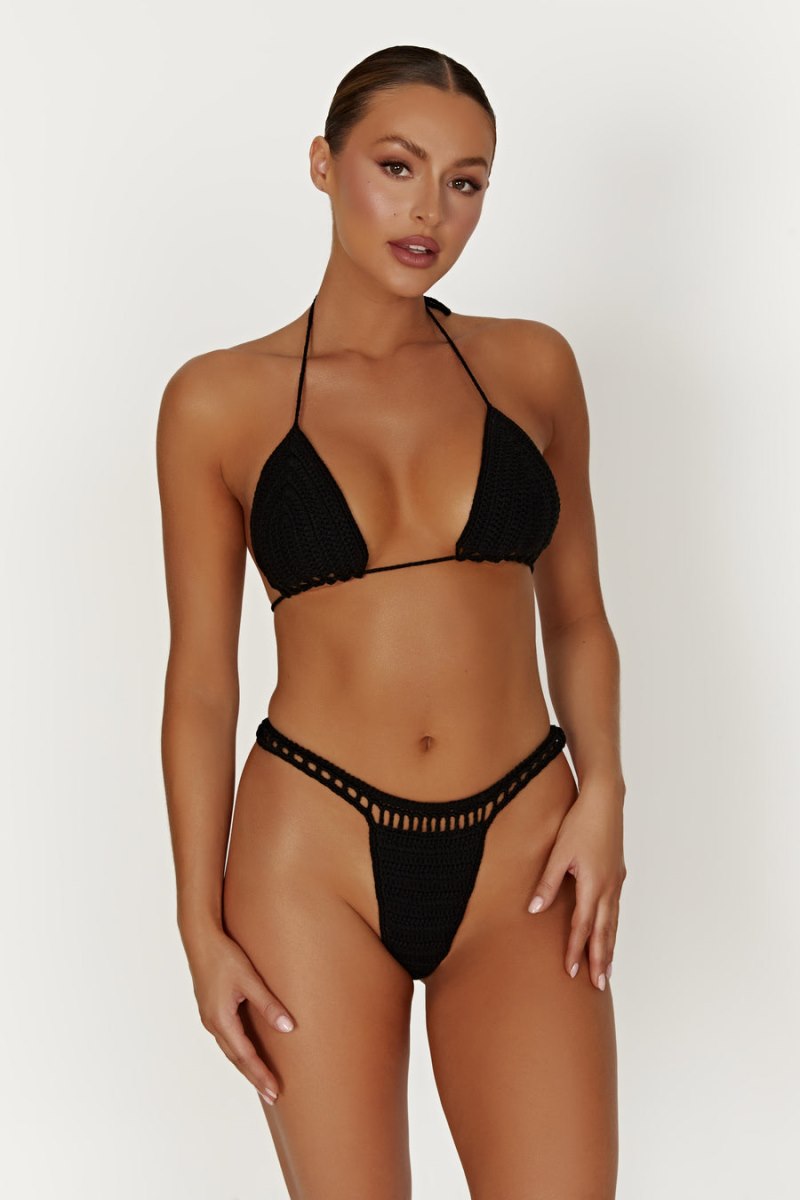 Meshiki Korina Crochet Bikini Bottom Negras | FZUM2669