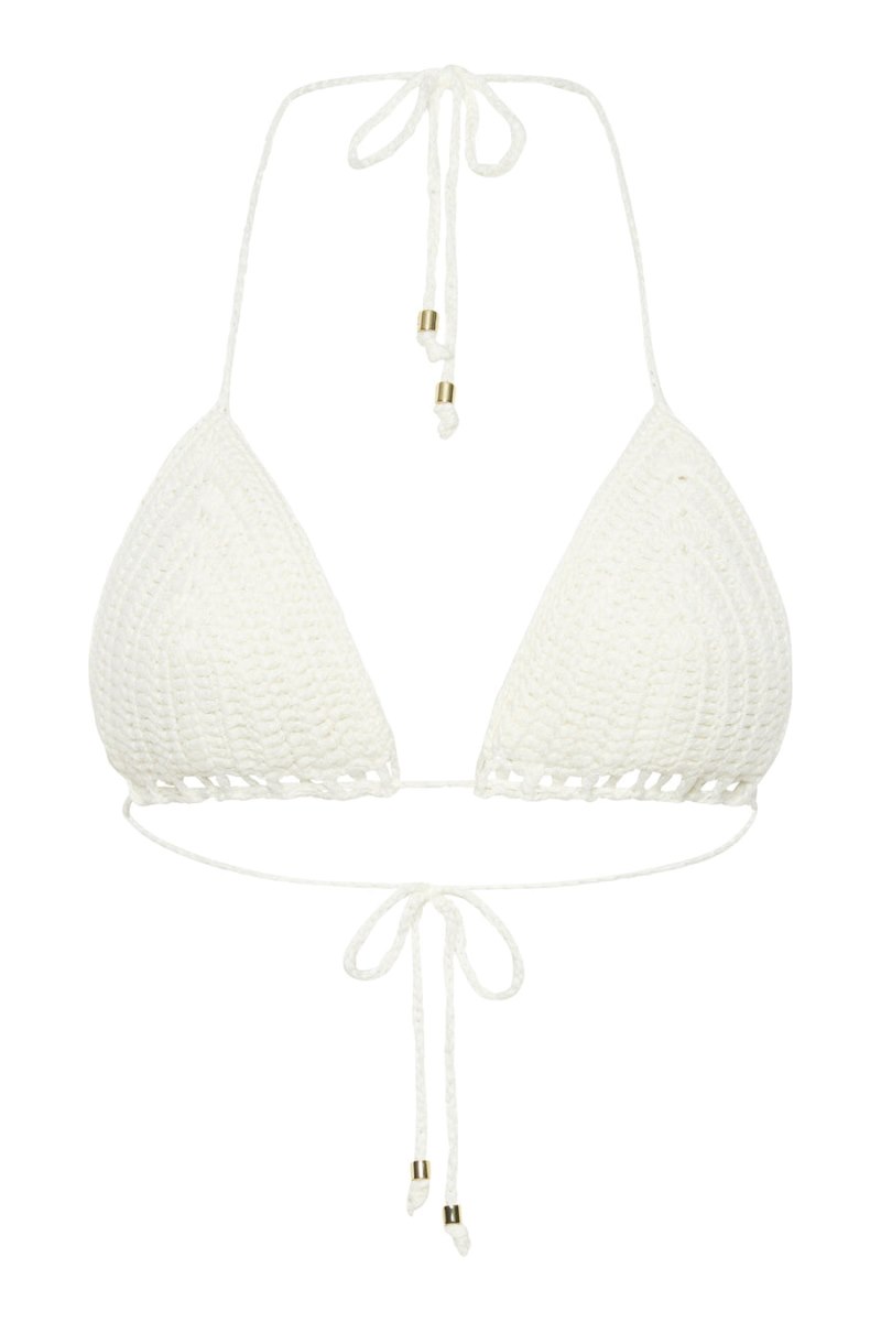 Meshiki Korina Crochet Bikini Top Blancas | UYET3104