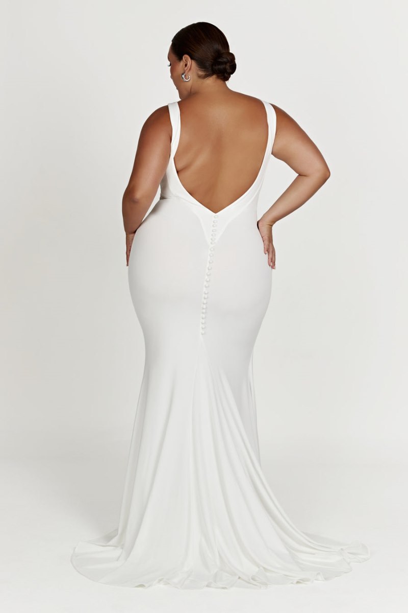 Meshiki Kyla Low Back Gown Blancas | DOZQ9263