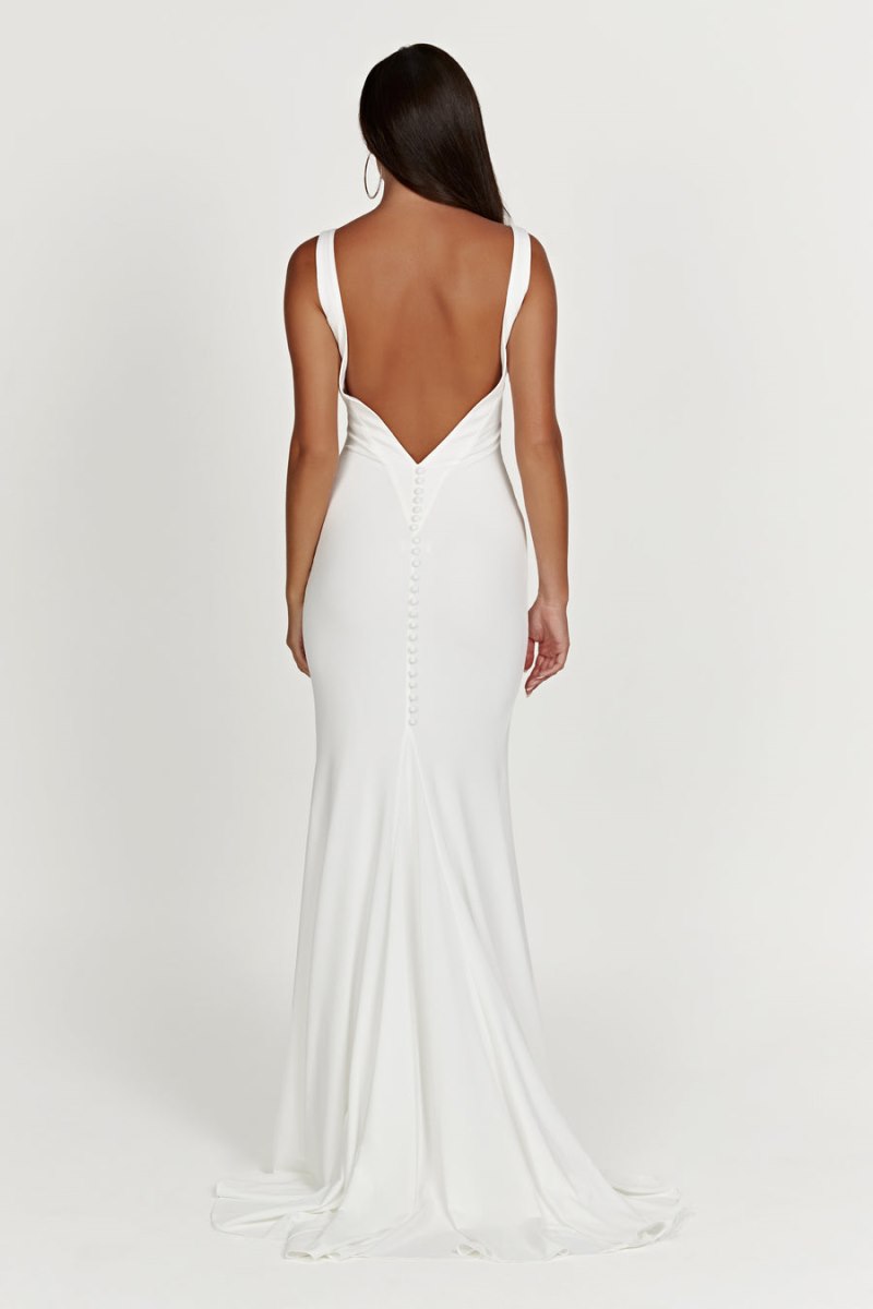 Meshiki Kyla Low Back Gown Blancas | DOZQ9263