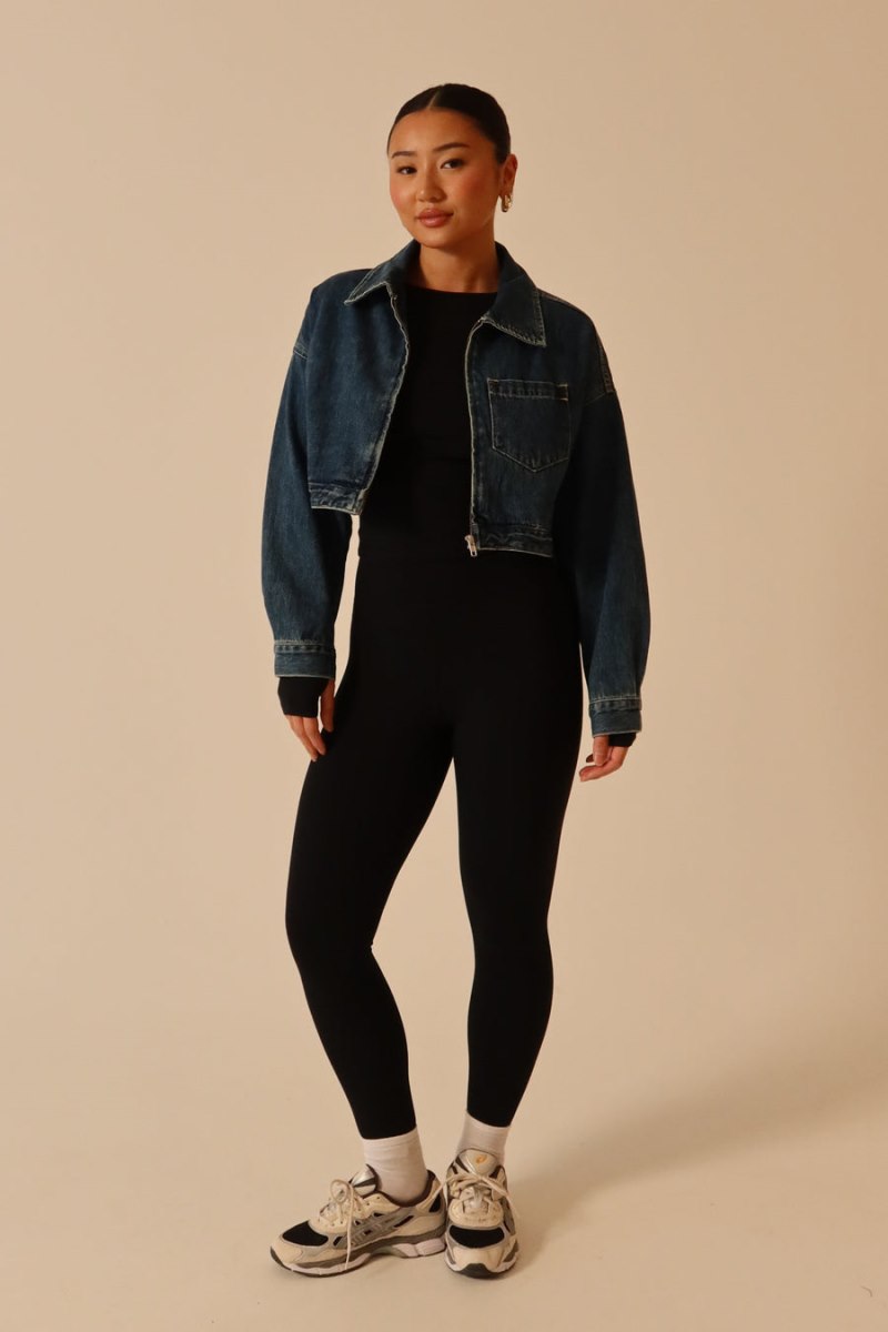 Meshiki Kyle Cropped Denim Azules Oscuro | TJLA8284