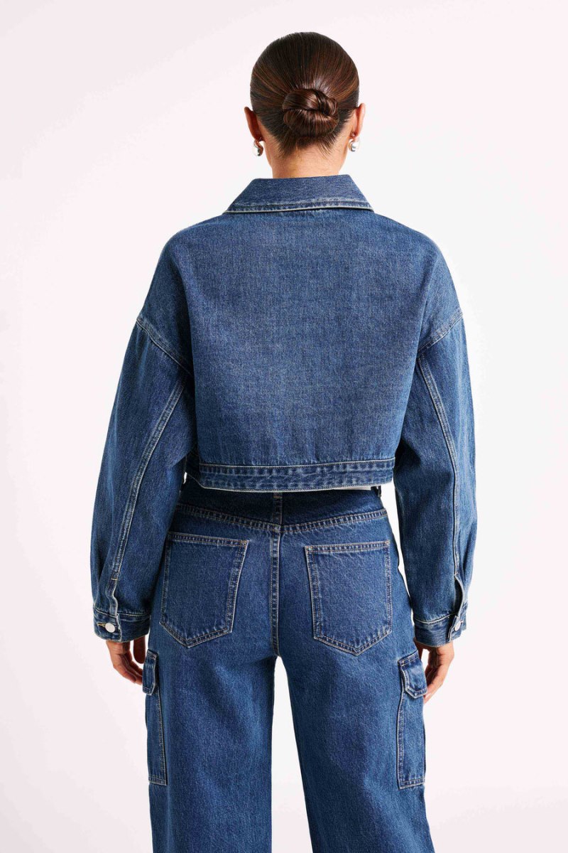 Meshiki Kyle Cropped Denim Azules Oscuro | TJLA8284