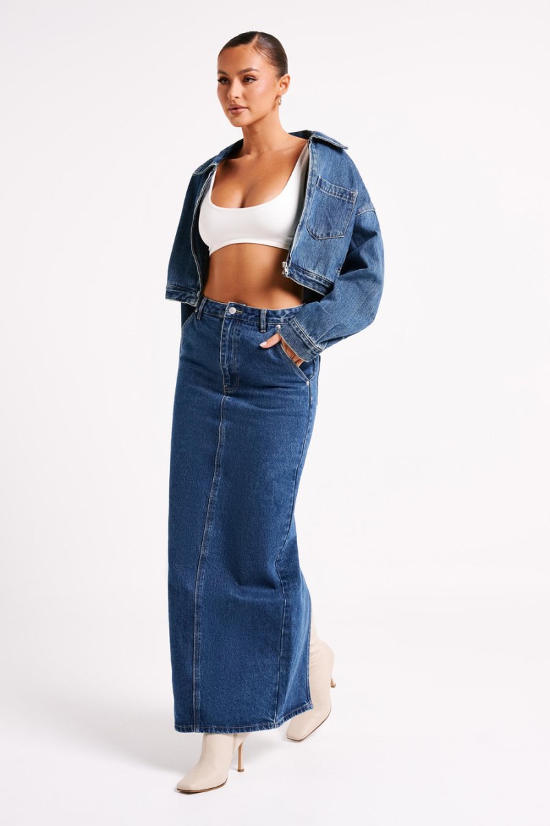 Meshiki Kyle Cropped Denim Azules Oscuro | TJLA8284