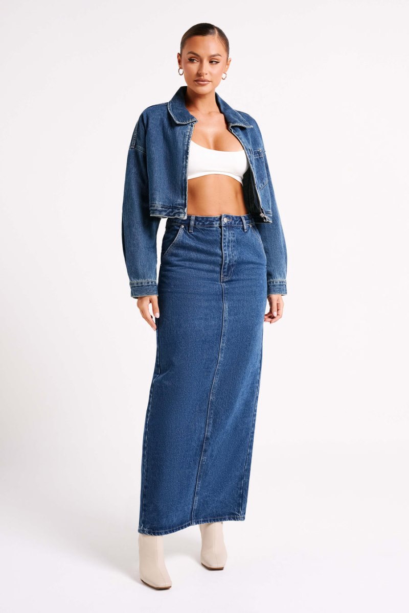 Meshiki Kyle Cropped Denim Azules Oscuro | TJLA8284