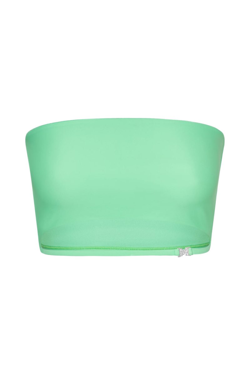 Meshiki Kyndall Meshki Logo Strap Bandeau Bikini Top Verde | EFIX7220