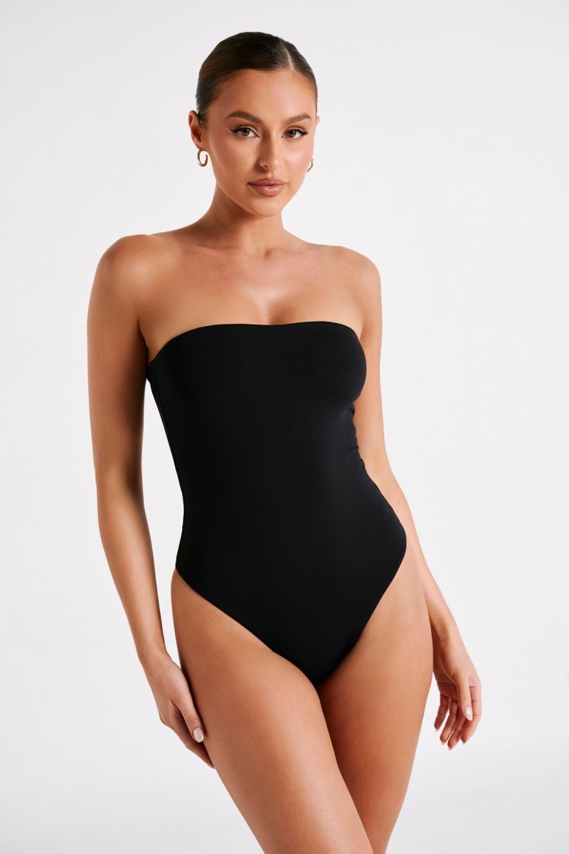 Meshiki Leighton Recycled Nylon Strapless Negras | NTAB8846