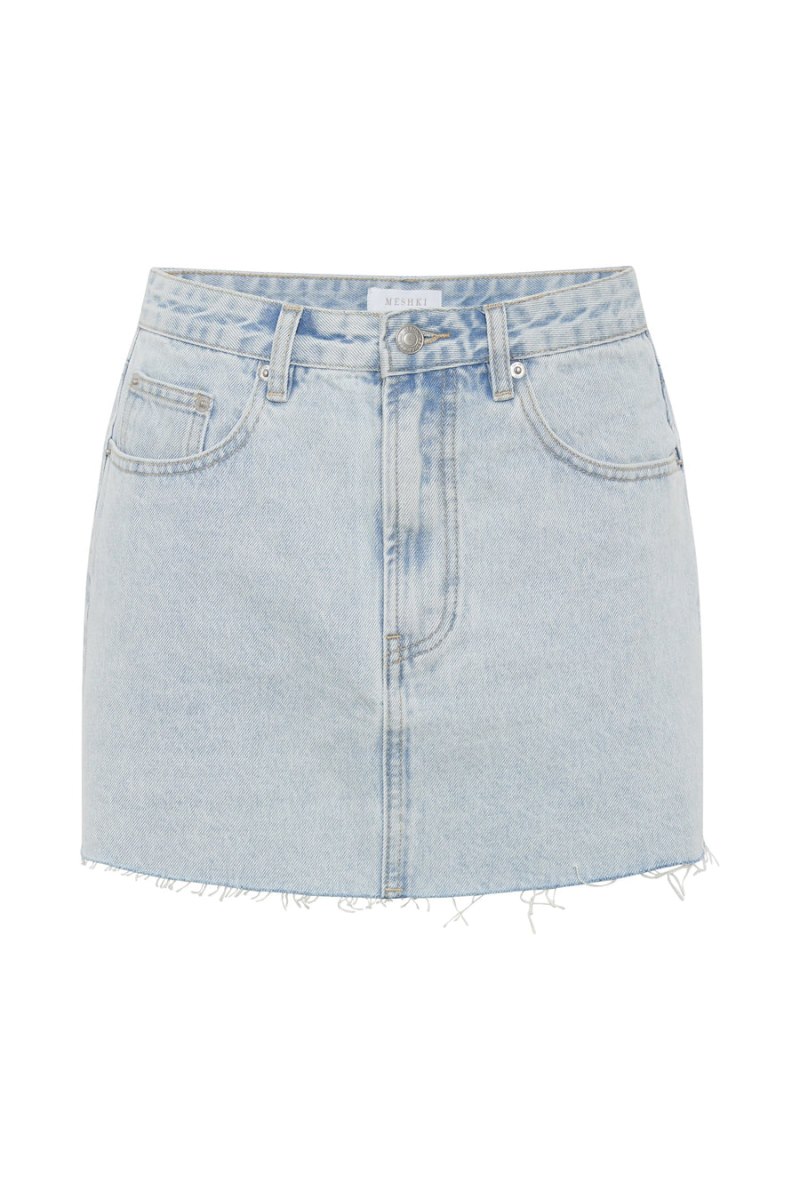 Meshiki Lennon Mid Rise Denim Mini Azules Claro | EUZM6882