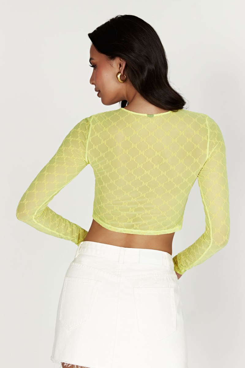 Meshiki Letitia Mesh Monogram Crop Verde | SVYL8004