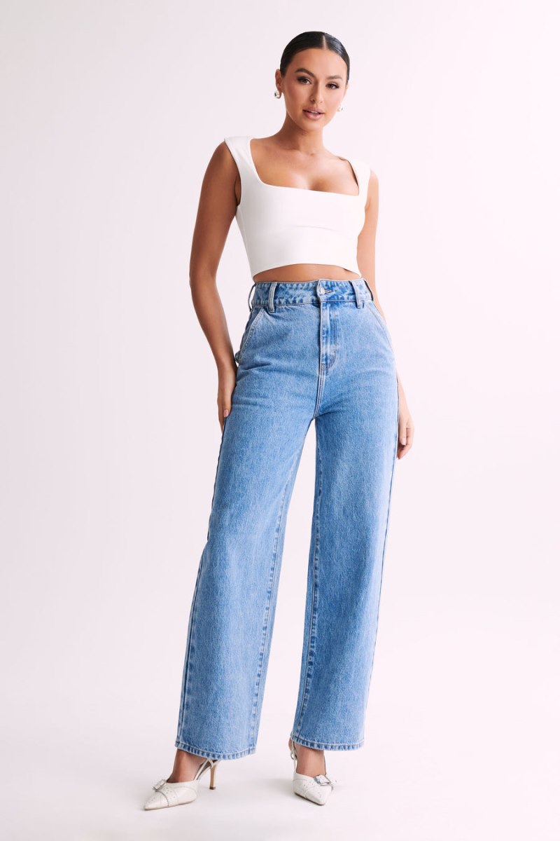 Meshiki Linley Recycled Nylon Cropped Blancas | NAEC4785