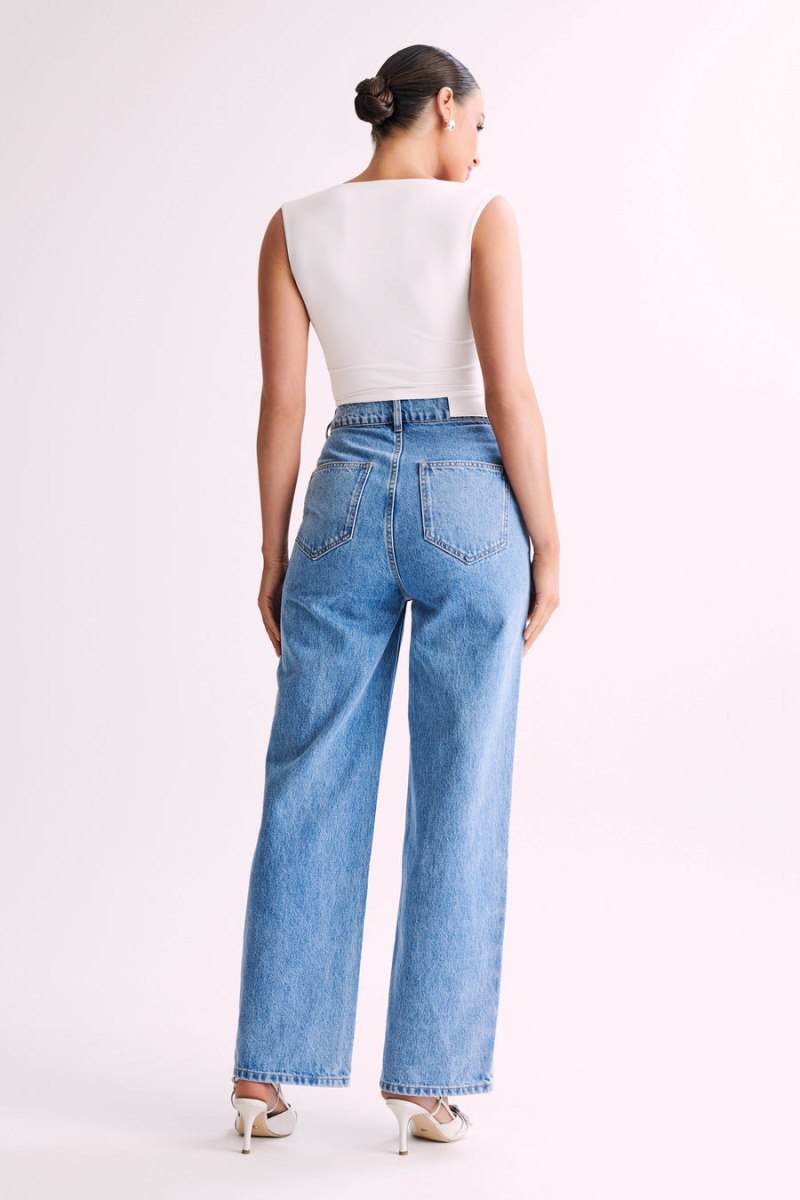 Meshiki Linley Recycled Nylon Cropped Blancas | NAEC4785