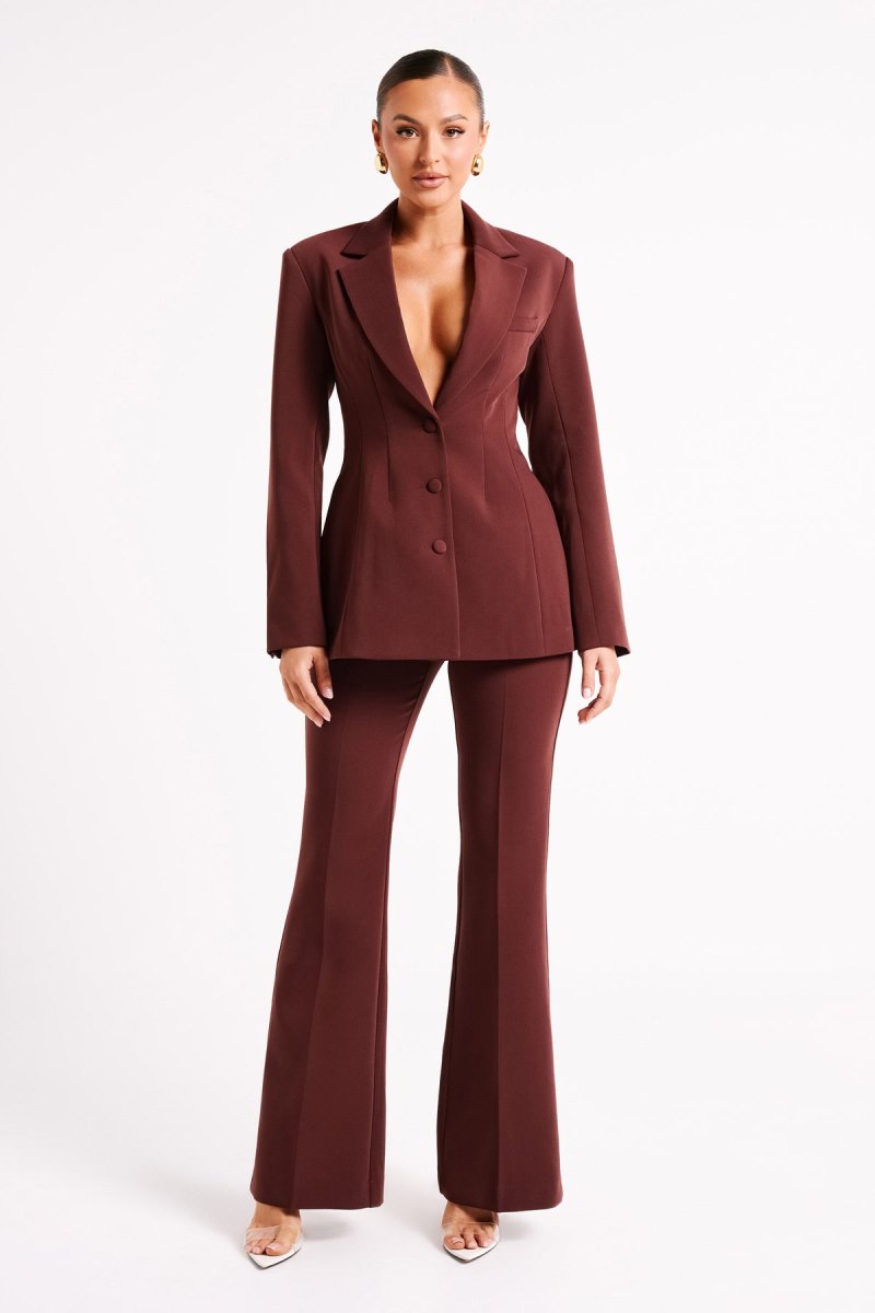 Meshiki Loretta Fit & Flare Tailored Chocolate | BRWN4525