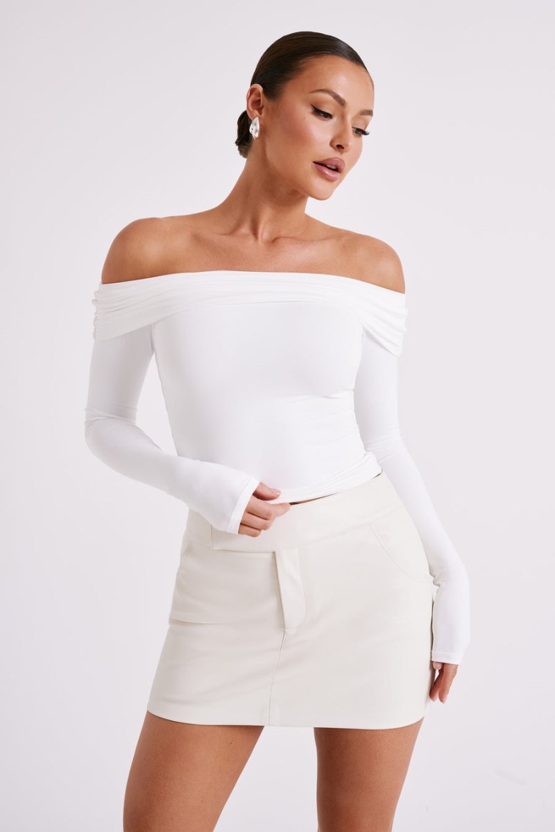 Meshiki Lucinda Recycled Nylon Off Shoulder Blancas | OAMQ8247