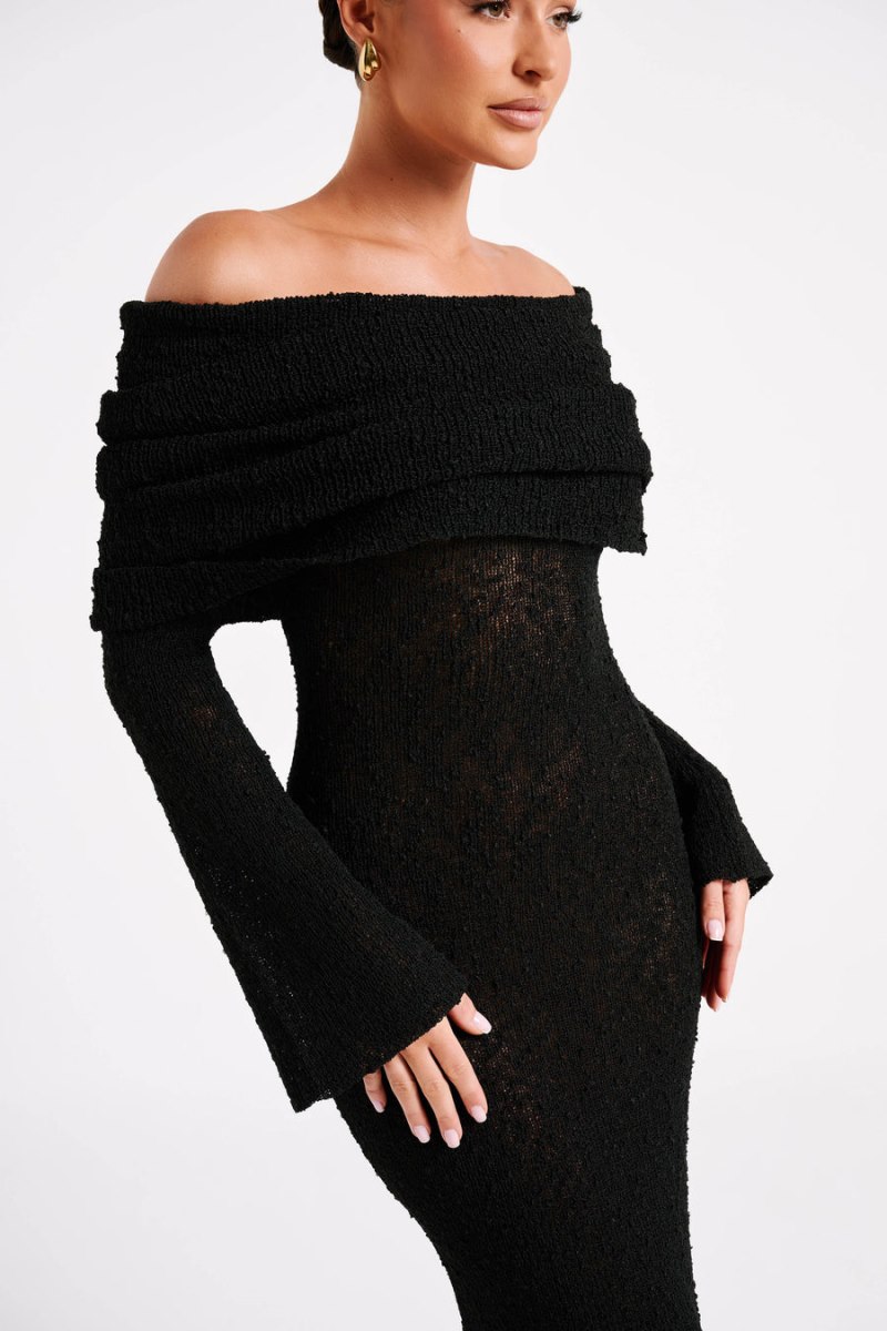 Meshiki Marisol Off Shoulder Boucle Negras | FSBW9797