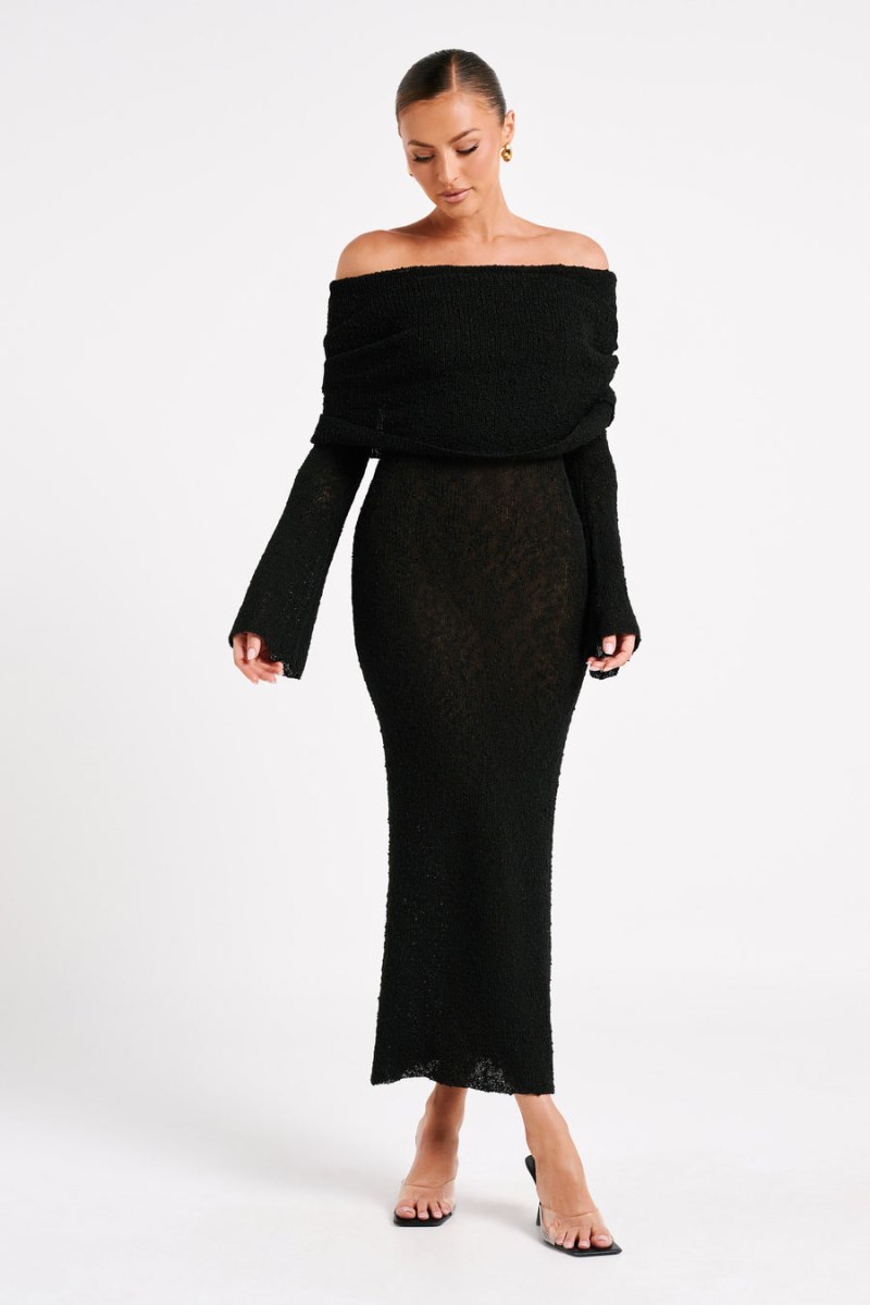 Meshiki Marisol Off Shoulder Boucle Negras | FSBW9797