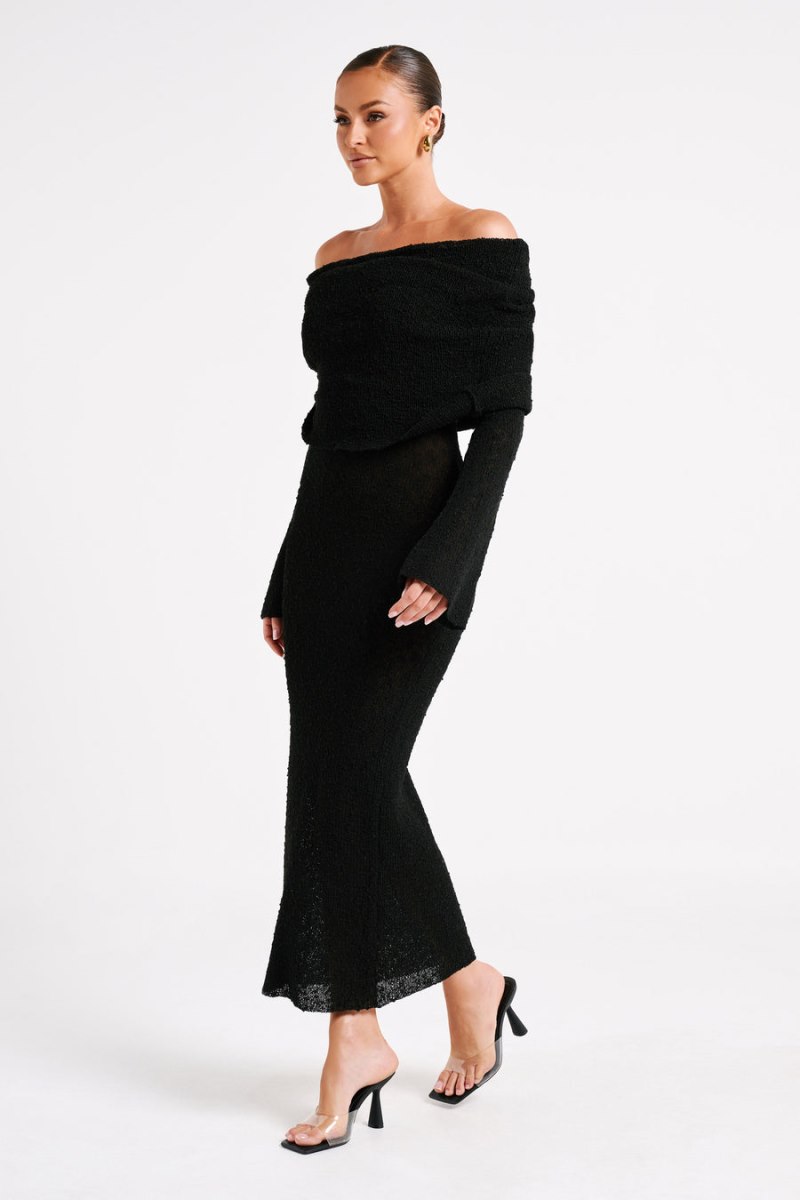 Meshiki Marisol Off Shoulder Boucle Negras | FSBW9797