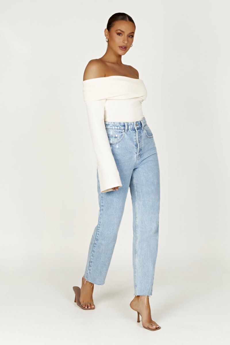 Meshiki Marlisa Off Shoulder Twist Blancas | CFNN4607