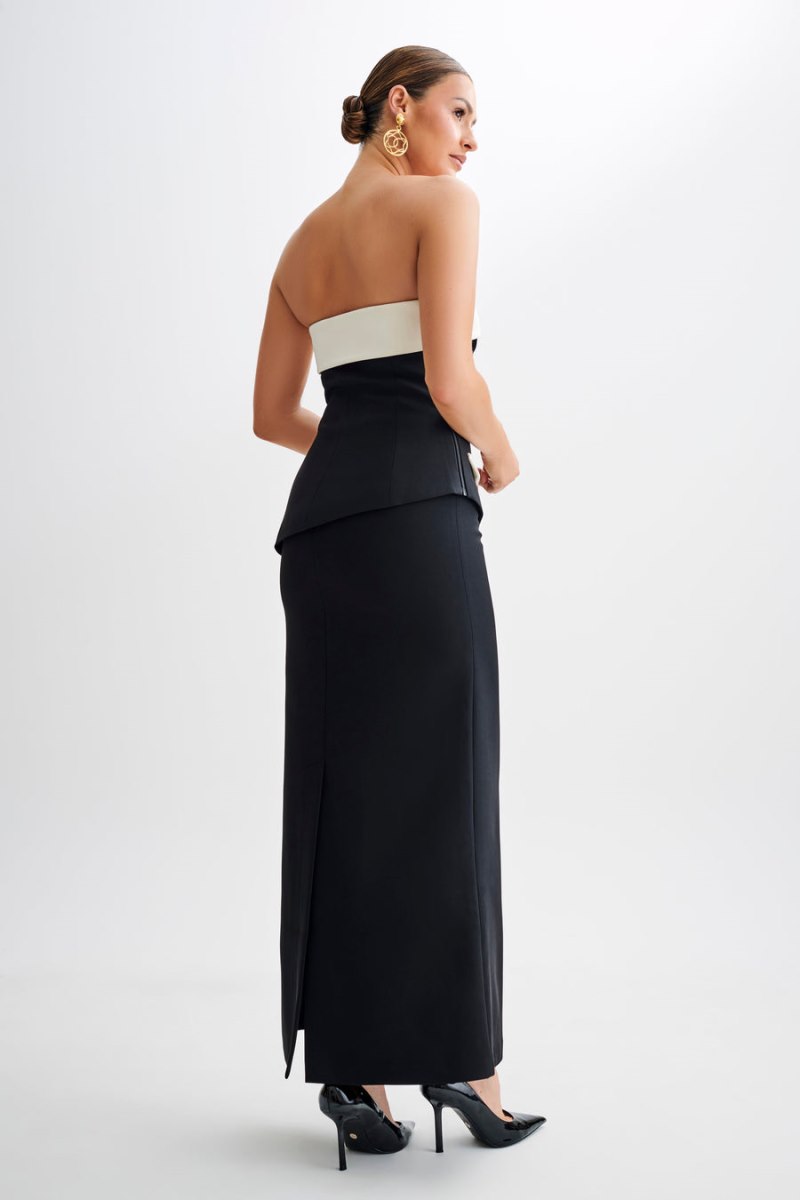 Meshiki Micah Contrast Suiting Strapless Negras | ZAPA9812