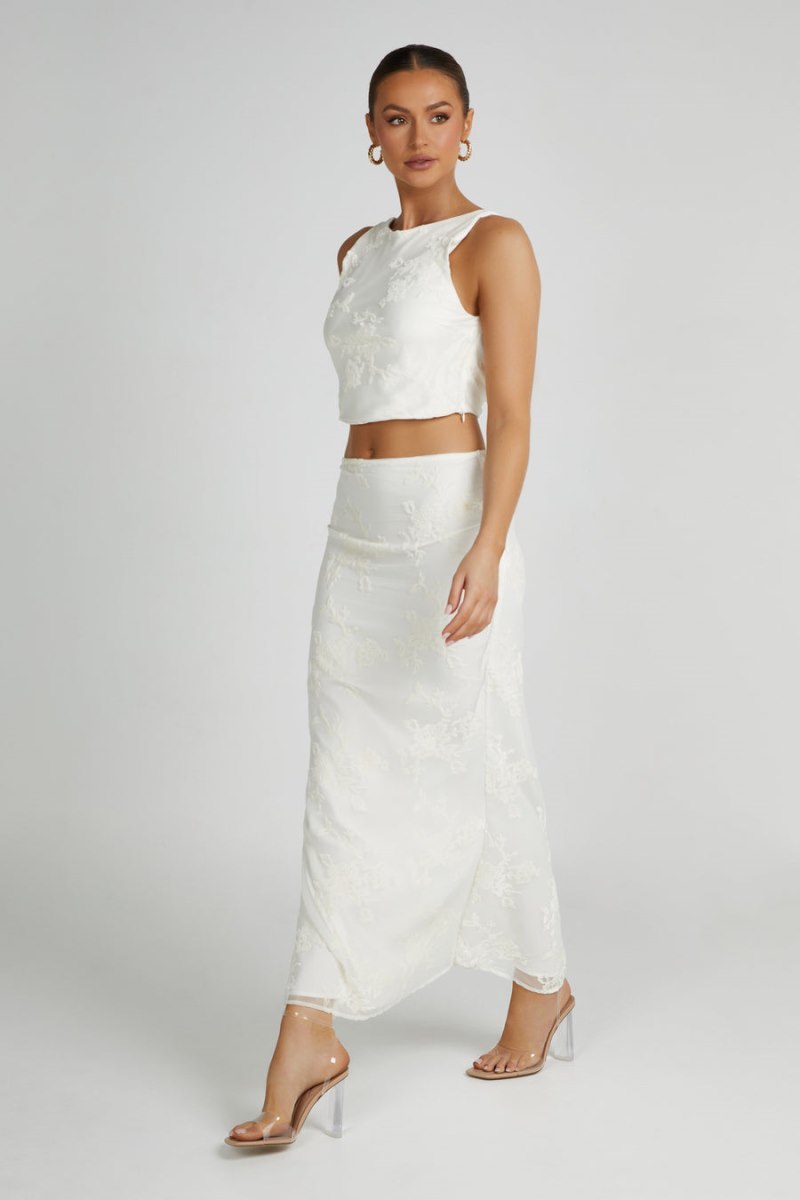 Meshiki Mona Burnout Velvet Maxi Blancas | SWBR0632