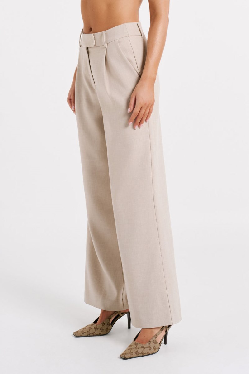 Meshiki Natalie Textured Wide Leg Blancas | ZIRU9563