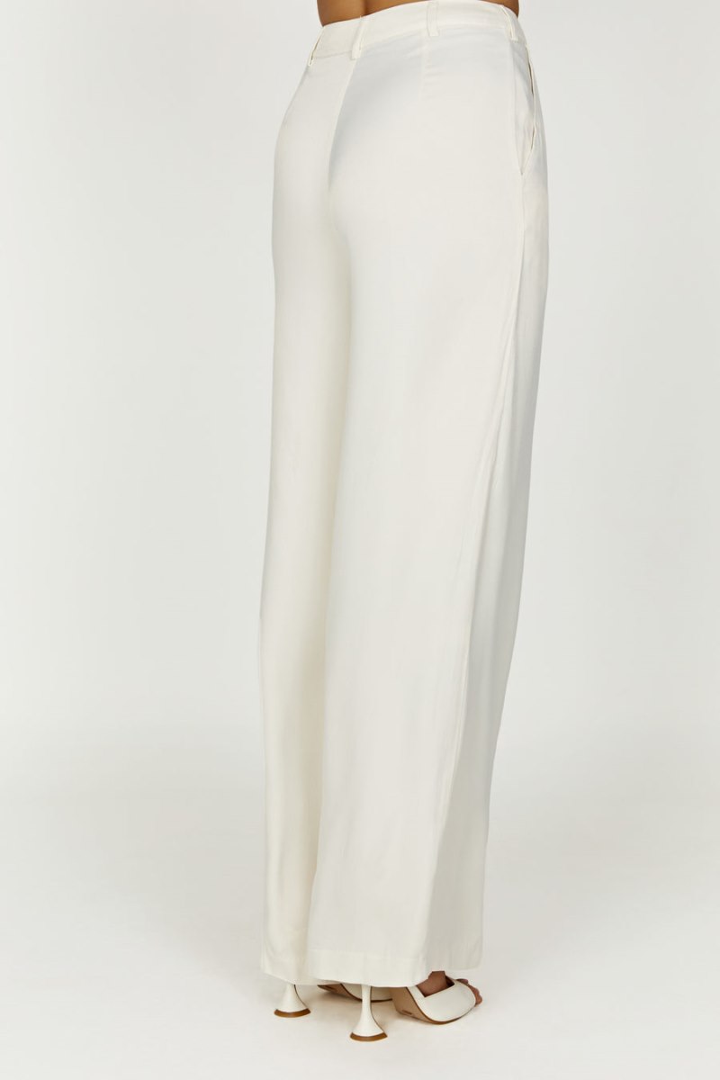 Meshiki Nour Satin Wide Leg Blancas | VYVD0539