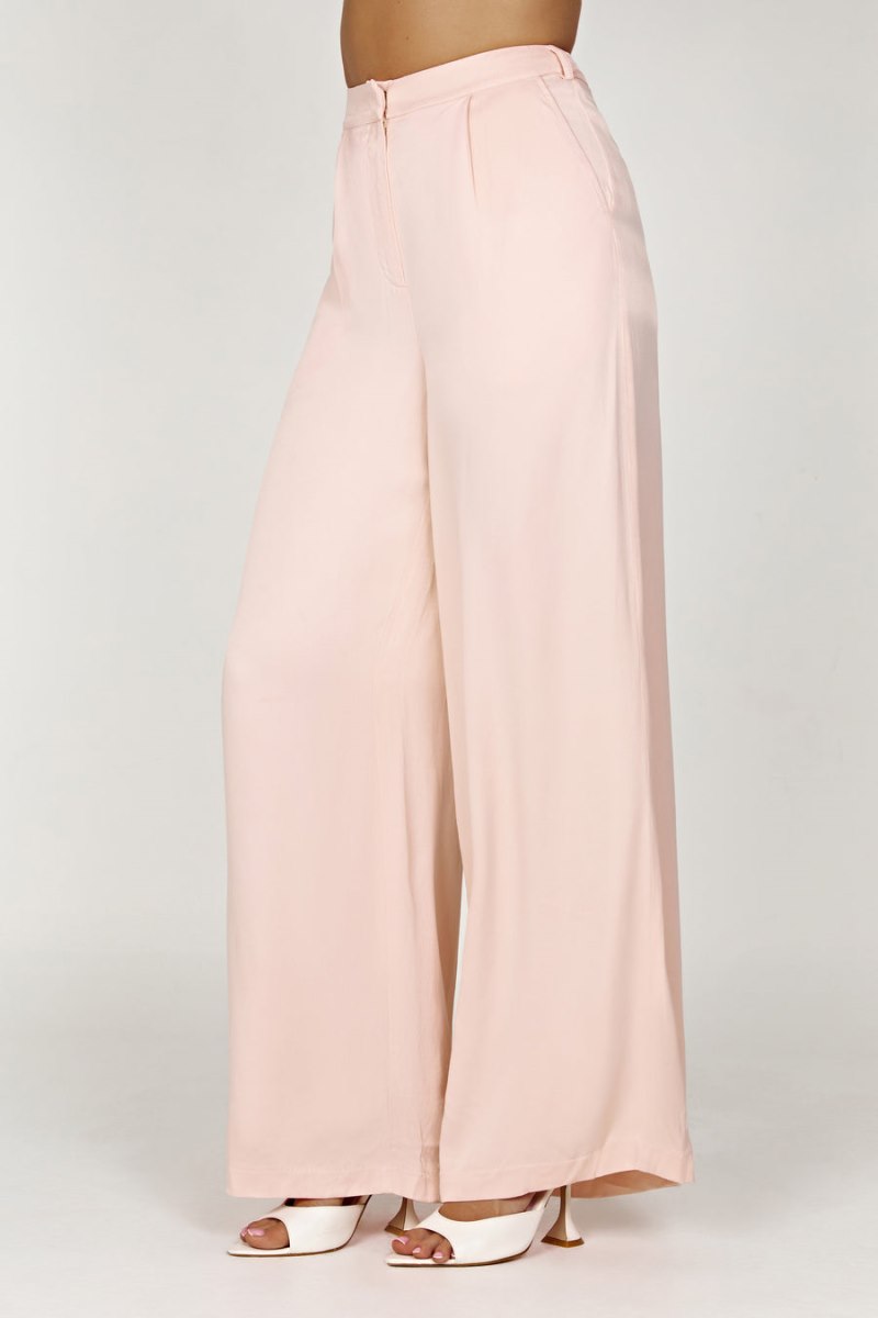 Meshiki Nour Satin Wide Leg Rosas | EQHN8544