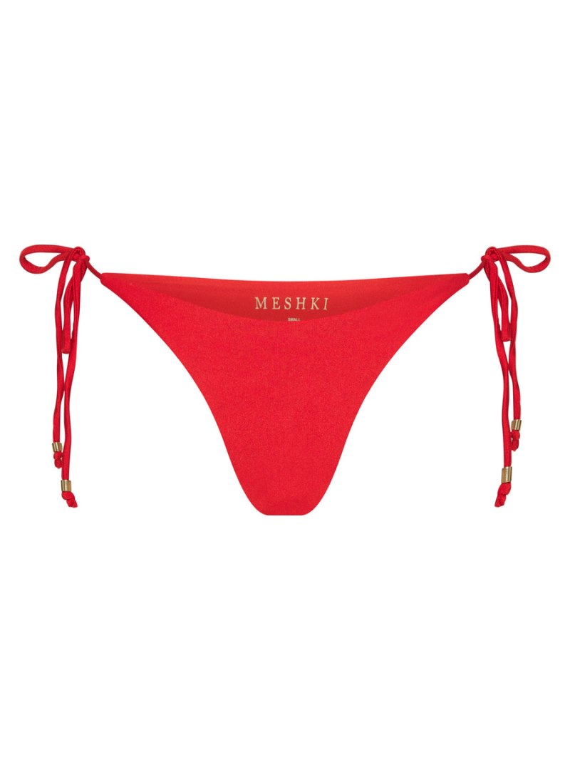 Meshiki Peyton Tie Up Bikini Bottom Rojas | YHMB8856