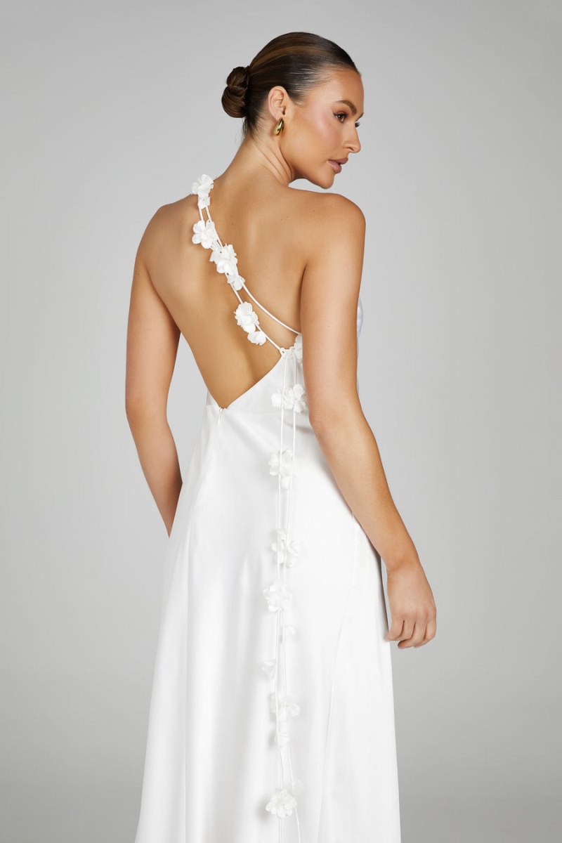 Meshiki Rebecca One Shoulder Rose Blancas | EHPI5609