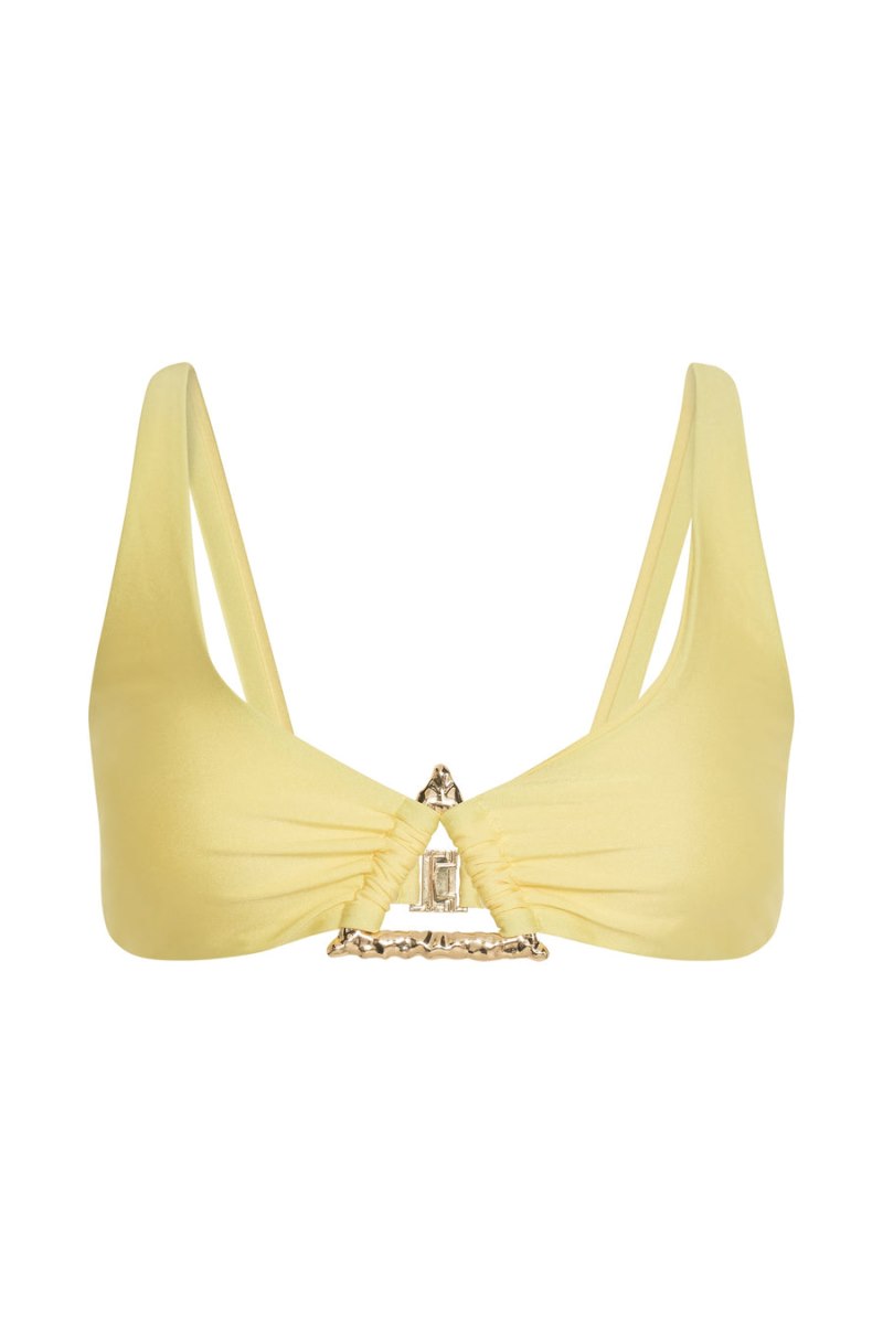 Meshiki Riley Triangle Hardware Bikini Top Amarillo | TZOU5253