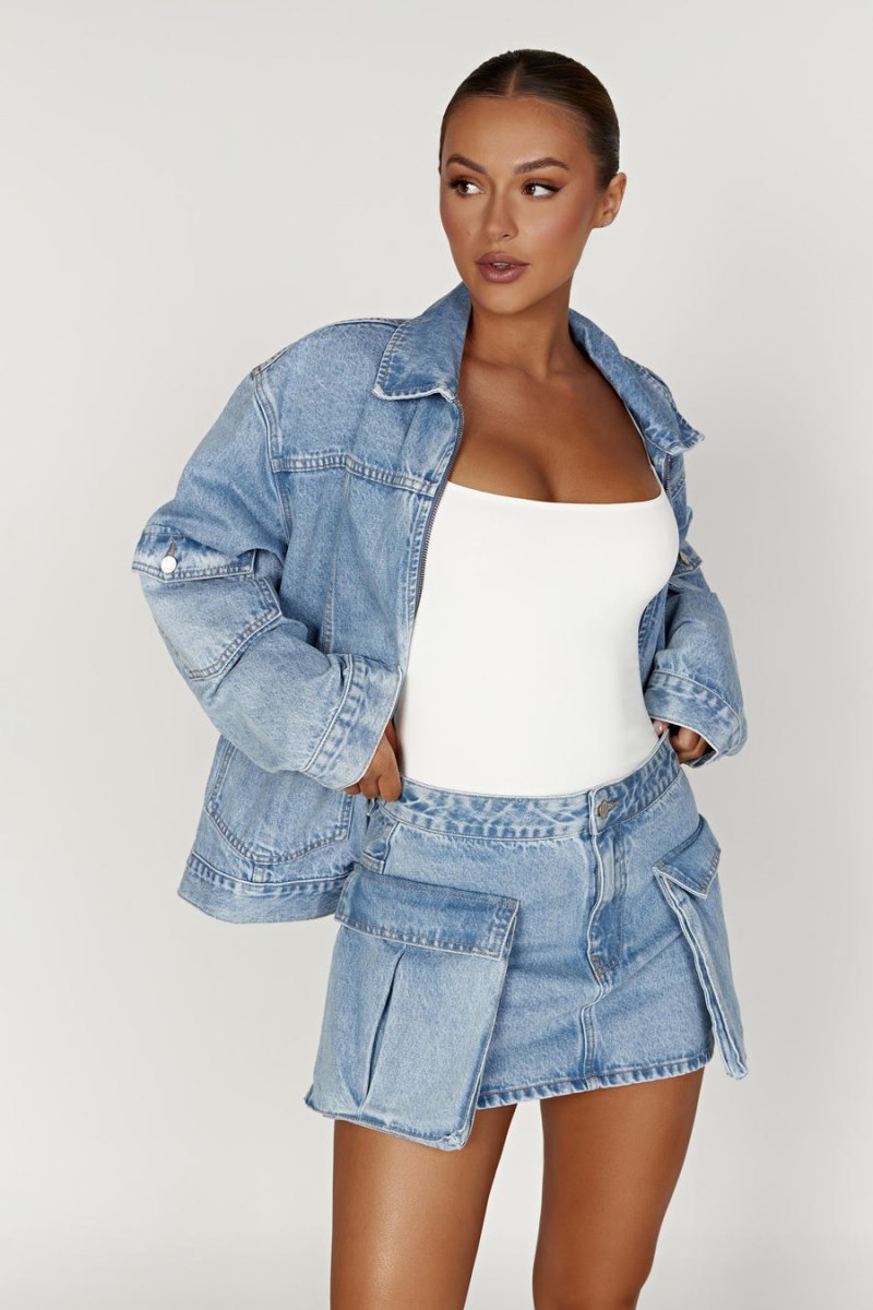 Meshiki Rylee Oversized Denim Azules | NDFY0777