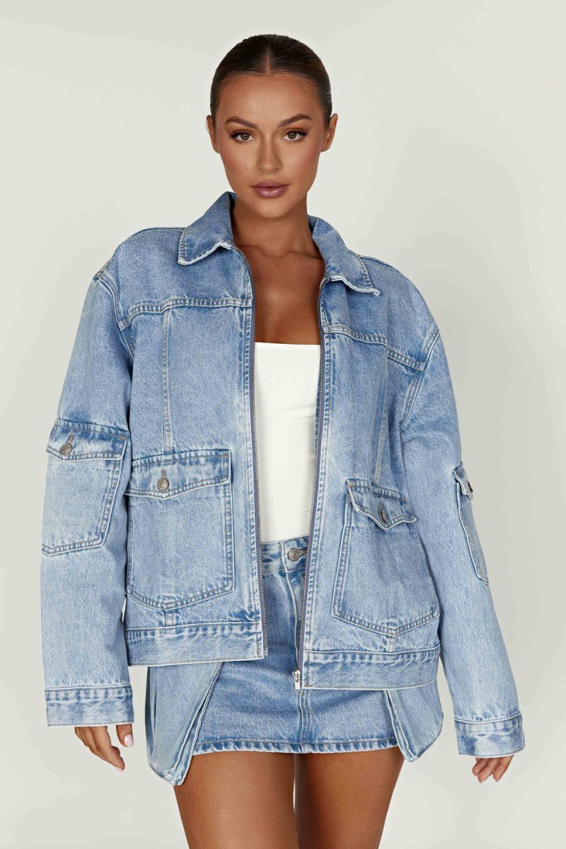 Meshiki Rylee Oversized Denim Azules | NDFY0777