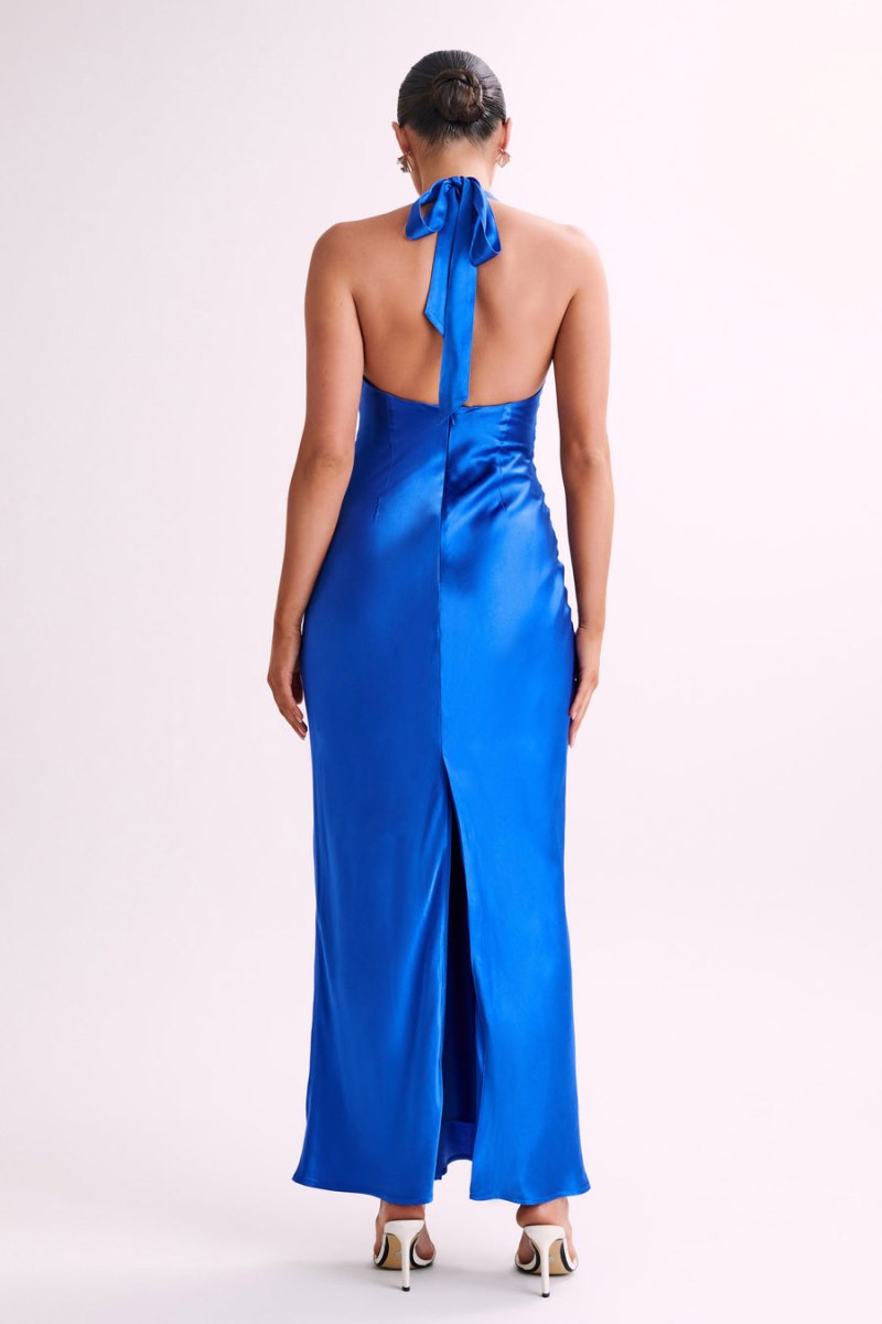 Meshiki Sabra Satin Halter Azules | ZZKT8683