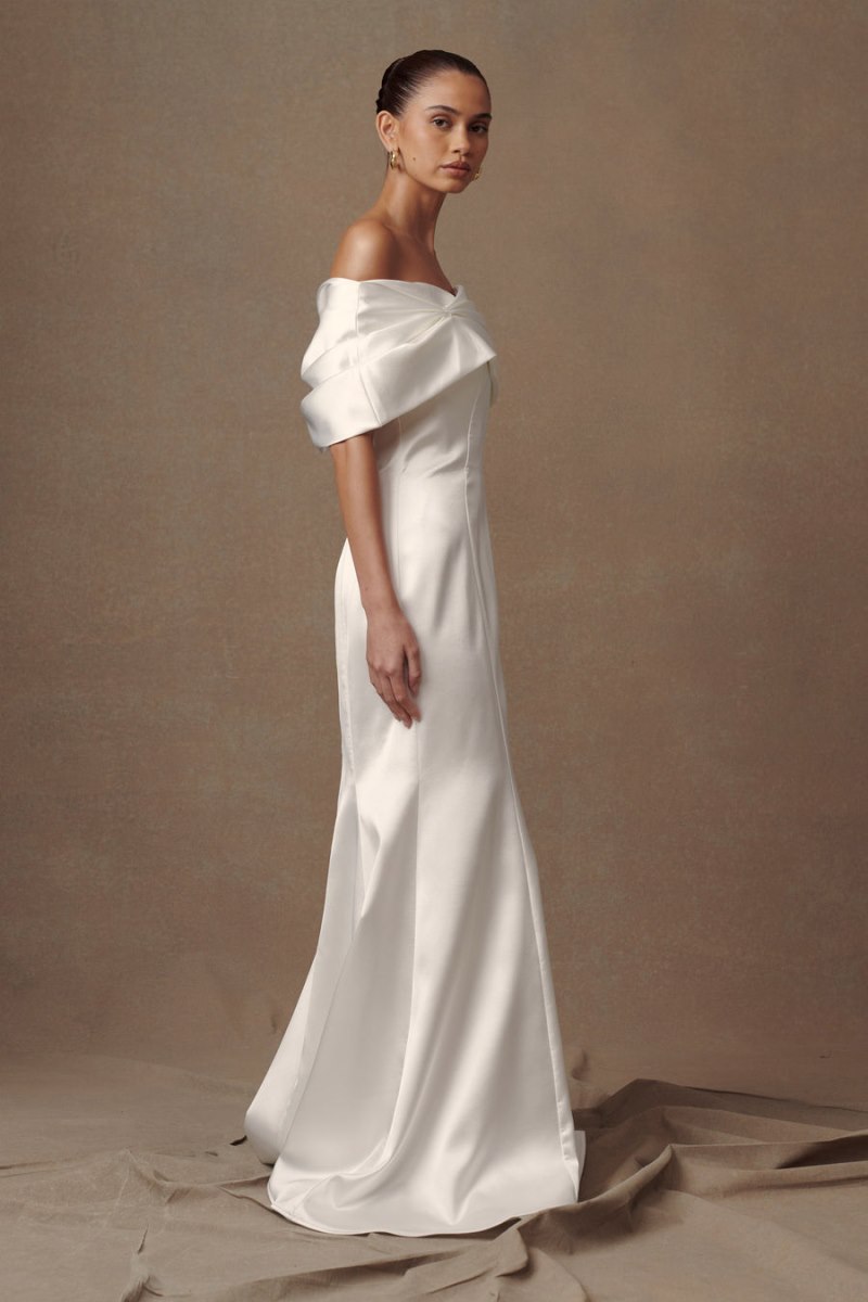 Meshiki Saosire Satin Wedding Gown Blancas | DYRB9818