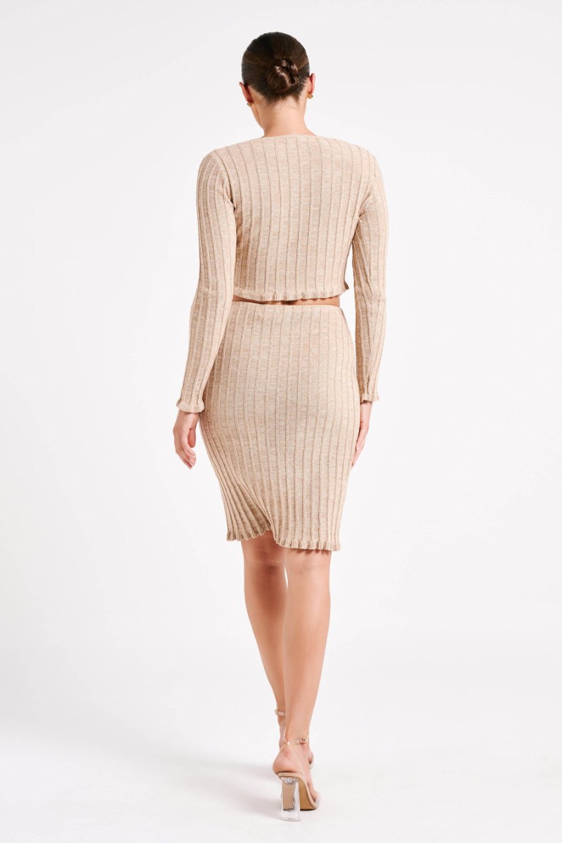 Meshiki Silvia Knit Midi Blancas | FPCH1378