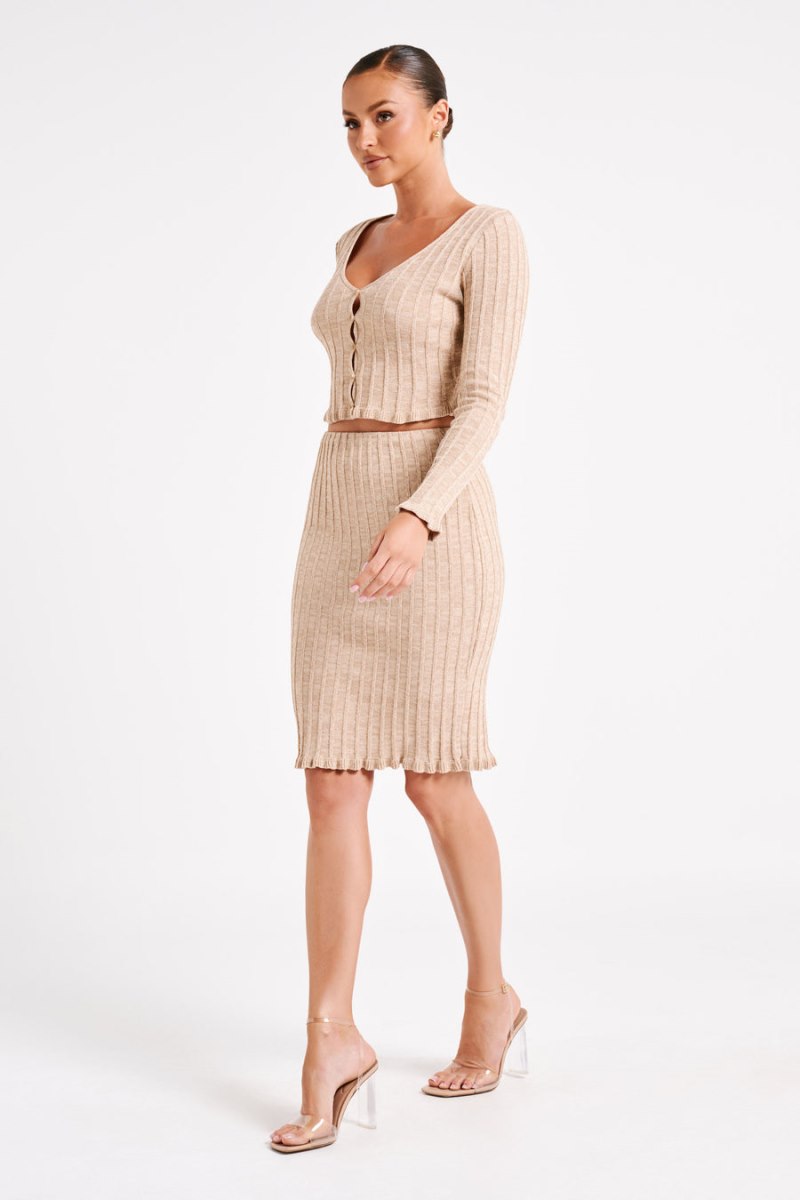 Meshiki Silvia Knit Midi Blancas | FPCH1378