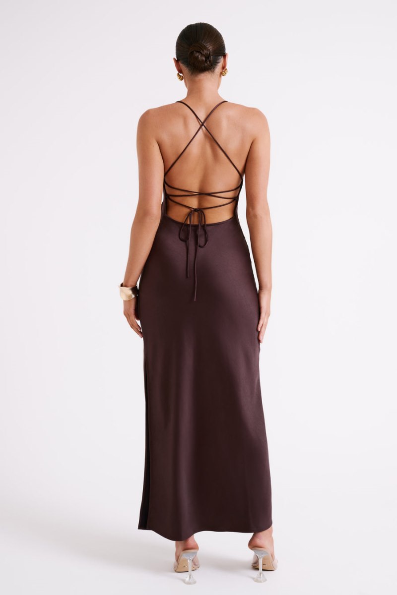 Meshiki Sydney Straight Neck Slip Chocolate | EURK0903