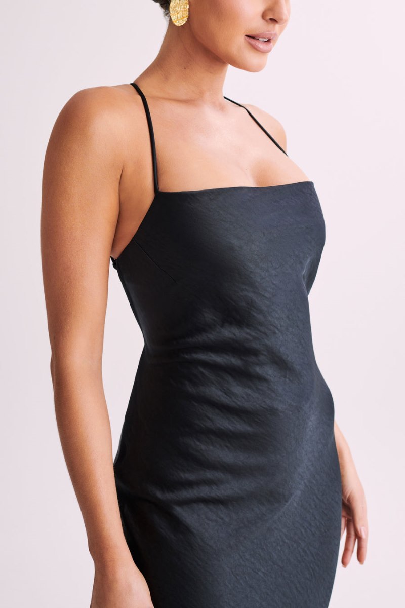 Meshiki Sydney Straight Neck Slip Negras | KLJN6029