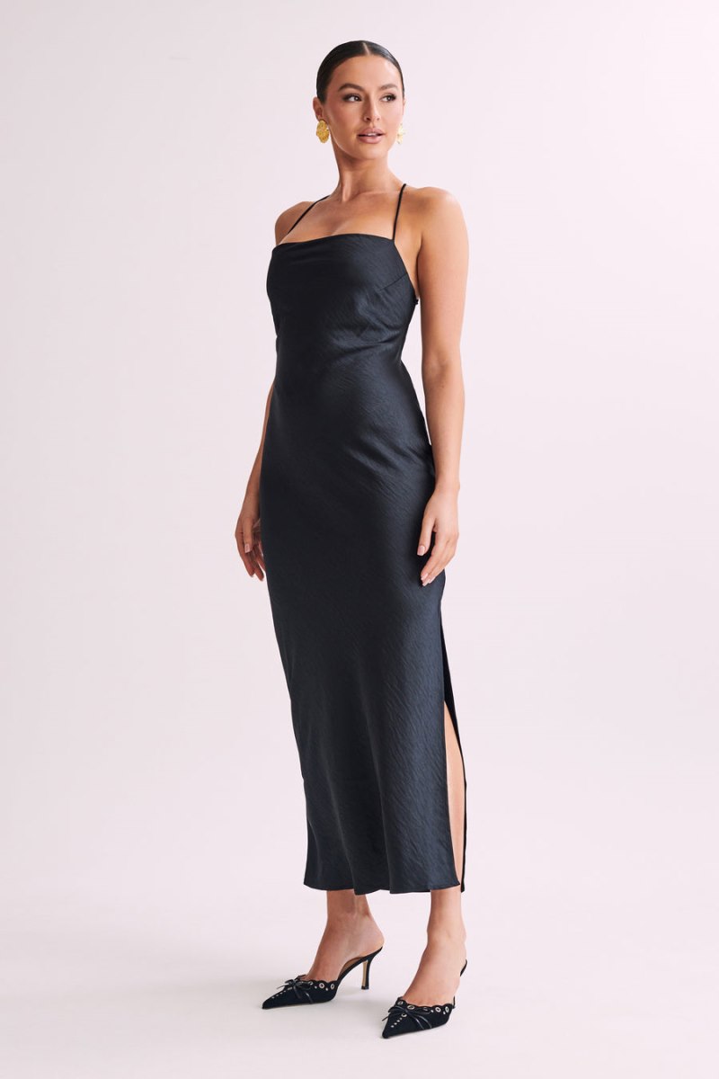 Meshiki Sydney Straight Neck Slip Negras | KLJN6029