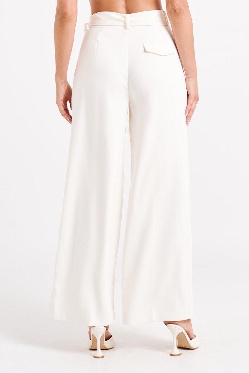 Meshiki Tenley Wide Leg Suiting Blancas | QKLO6037