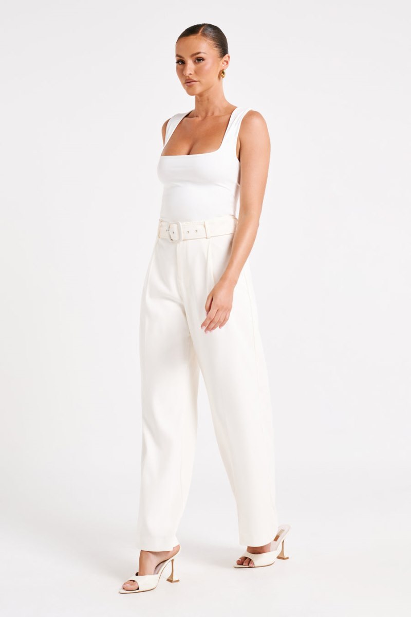 Meshiki Tenley Wide Leg Suiting Blancas | QKLO6037