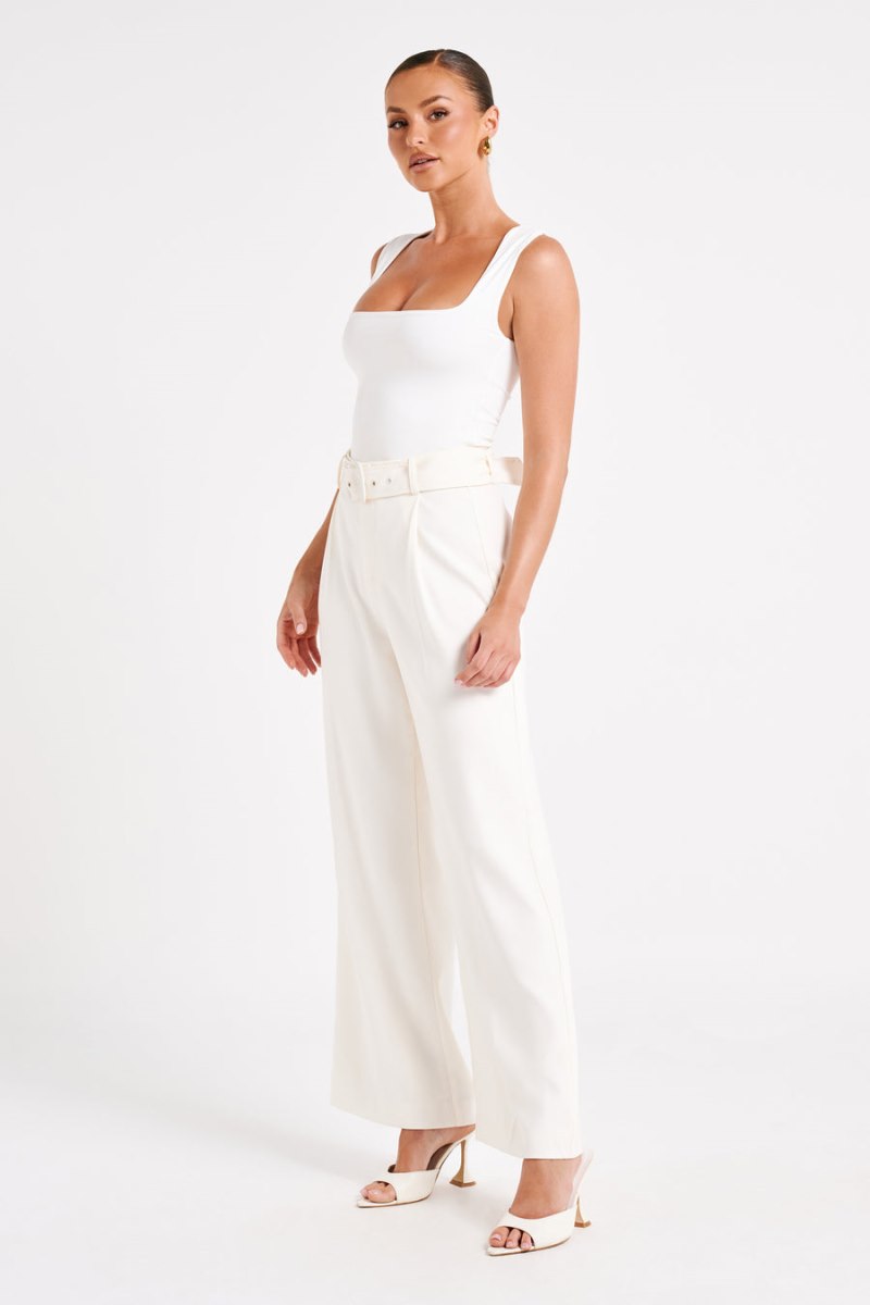 Meshiki Tenley Wide Leg Suiting Blancas | QKLO6037