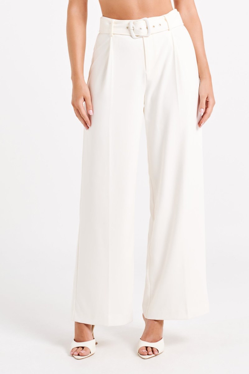 Meshiki Tenley Wide Leg Suiting Blancas | QKLO6037