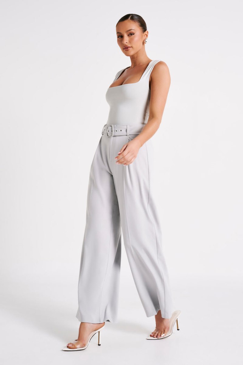 Meshiki Tenley Wide Leg Suiting Gris | XNMX9846