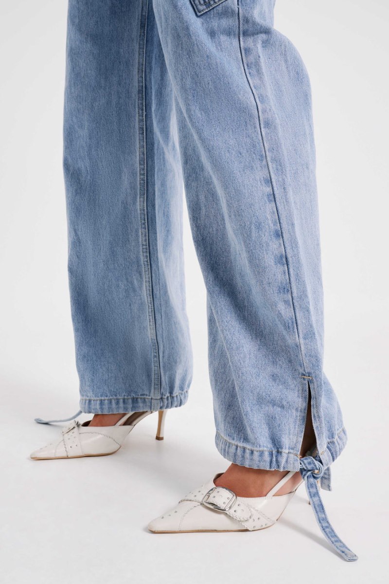 Meshiki Thelma Relaxed Denim Cargo Azules | XAPL1482