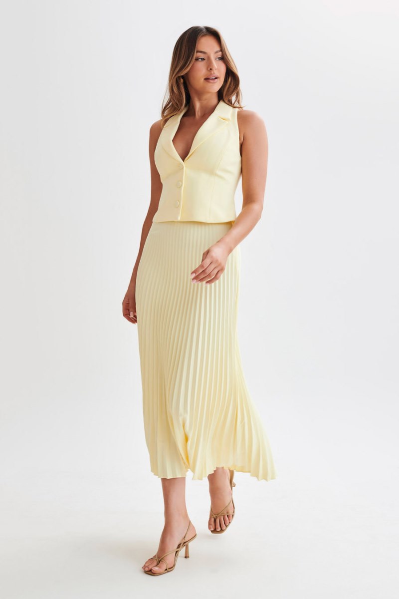 Meshiki Twyla Pleated Suiting Maxi Limón | IEWH8129