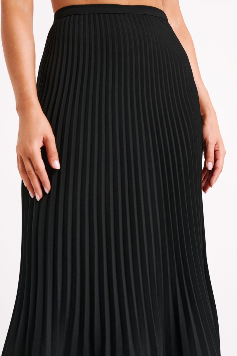 Meshiki Twyla Pleated Suiting Maxi Negras | QSSN5728